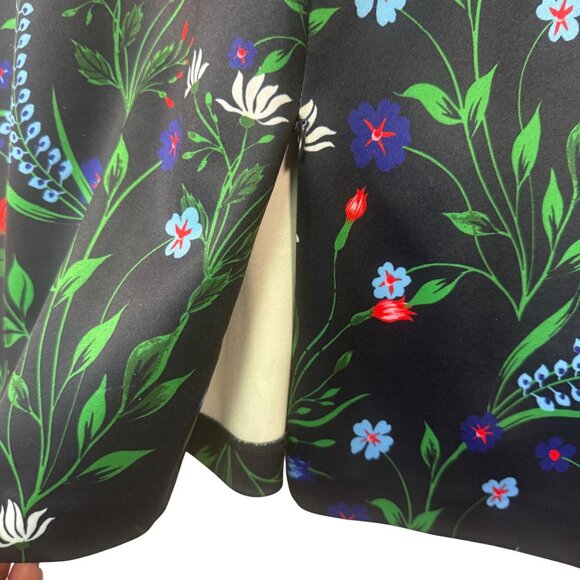 Eloquii Womens Size 20 Floral Print Straight Skirt With Red Stripes - Picture 7 of 8